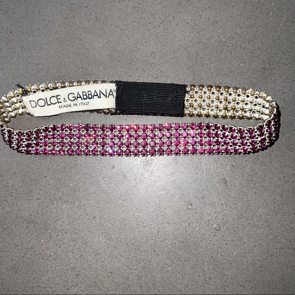 Dolce & Gabbana Spring 2000 Collector’s pink Swarovski crystal choker necklace